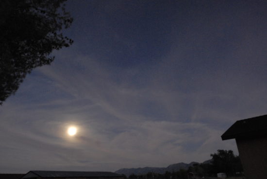 July 11, 2014 @ 8:50pm. After almost 3 weeks of chemtrail free skies the trails began early evening of the 11th. Chemtrails all night in an attempt to block the Full Moon. Solar radiation management? I don't think so.