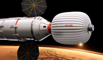 Fully loaded, the Inspiration Mars capsule would tip the scales at about 10 tons, so it could be lofted by either the Delta IV or Atlas V, well-established workhorses for launching large satellites and robotic exploration missions. The capsule would host about 600 cubic feet of living space and 600 cubic feet of cargo space. The capsule could include an inflatable module to expand living space, foundation representatives said, although that would add complexity to the craft. “There really are multiple options for basically every function we need” to pull off the mission, said MacCallum. Already the foundation has signed a Space Act agreement with the NASA Ames Research Center at Moffett Field, Calif., to tap its expertise on heat shields and reentry approaches.