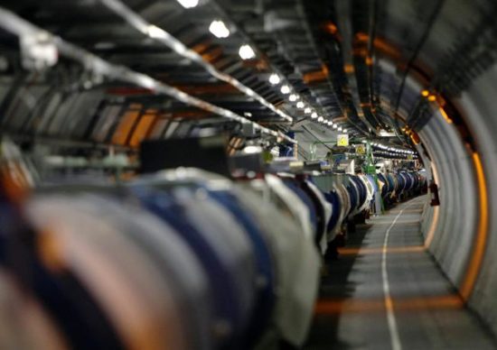 The LHC (large hadron collider) in its tunnel at CERN :After a two-year shutdown and upgrade, Europe’s multi-billion dollar Large Hadron Collider is about to ramp up for its second three-year run. Scientists say if nature cooperates, the more powerful beam crashes will give them a peek into the unseen dark universe. 